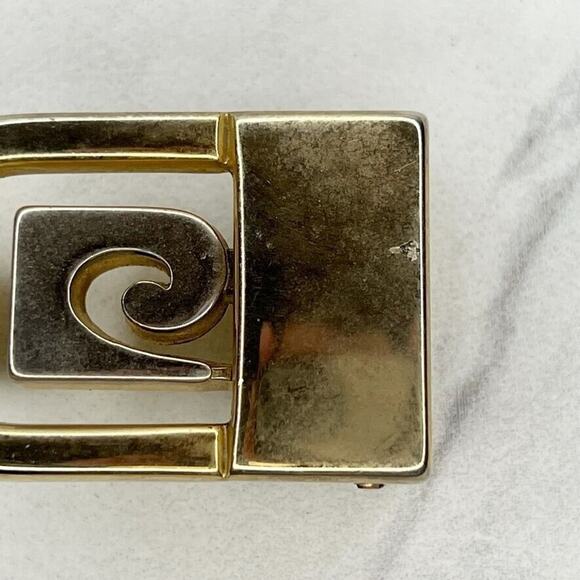 Silver and Gold Tone Clamp Style Simple Basic Belt Buckle - Picture 4 of 8
